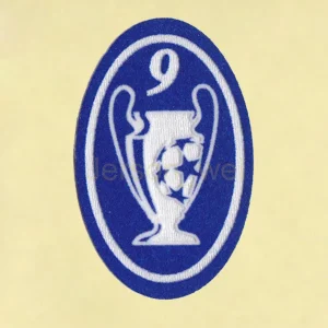 UEFA Champions League 9 Times Trophy (light blue) Sleeve Soccer Patch / Badge