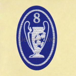 UEFA Champions League 8 Times Trophy (light blue) Sleeve Soccer Patch / Badge