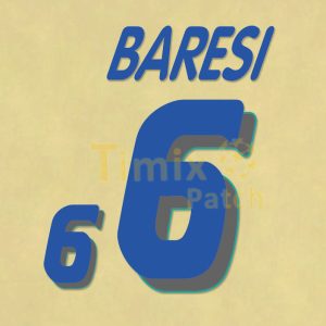 Baresi #6 1994 World Cup Italy Flock Transfer Printing(Blue)