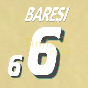 Baresi #6 1994 World Cup Italy Flock Transfer Printing(White)