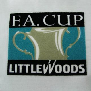 LITTLEWOODS FA CUP Final Badge 1996-98 / Flock Transfer Badge
