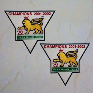 England Premier League Champion 2001-2002 Sleeve Gold Patch / Badge ManUnited Jersey