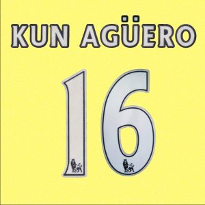 KUN AGUERO #16 EPL 2011-12 Name set Manchester City AWAY WHT