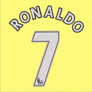 RONALDO #7 EPL 08-09 09-10 Man Utd WHT Name Number Printing Set