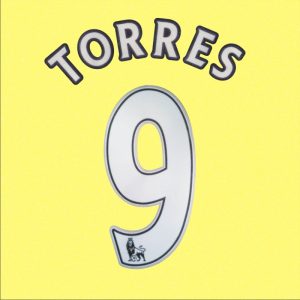 TORRES #9 EPL 10-11 CHELSEA Home Away Football Shirts Name Set
