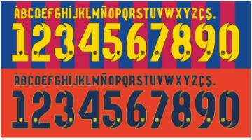 barcelona jersey font