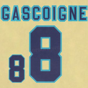 Gascoigne #8 EURO 1996 England HomeKit Nameset Printing