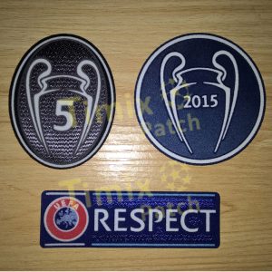 UEFA Champions League Barcelona 15'16 Set Of Patche Badge Parche 5 Trophy Messi