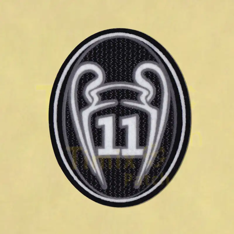 Badge UEFA Champions League 11 Times Trophy Dark Grey Soccer Patch 