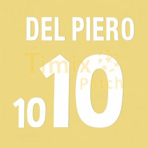 Del Piero #10 EURO 2000 Italy Home kit Name set Polyflex Printing