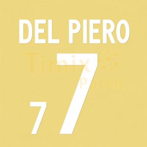 Del Piero #7 World Cup 2002 Italy Homekit Nameset Number Polyflex Printing