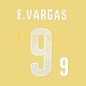 VARGAS 9 CHILE 2014 World Cup Puma's Home Kit Name set Polyflex Printing