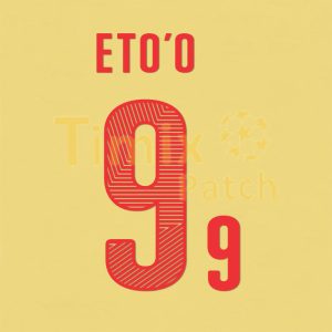 ETO'O 9 Cameroon 2014 World Cup Away Shirt Nameset Polyflex Printing