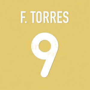 Atletico Madrid 2001-2002 F. Torres #9 Awaykit Nameset Polyflex Printing