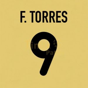 Atletico Madrid 2001-2002 F. Torres #9 Homekit Nameset Polyflex Printing