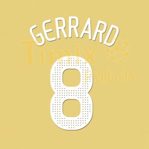 Gerrard #8 2008-2010 Liverpool CL Homekit Nameset Printing
