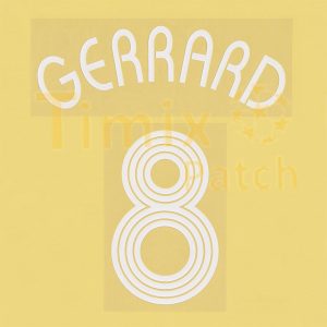 Liverpool Gerrard 8 Uefa Champions League 2006/08 Football Shirt Name Set Kit