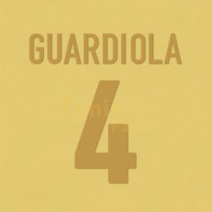 Guardiola #4 1999-2000 Barcelona Homekit Nameset Poly flex Printing