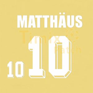 Matthaus #10 World Cup 1994 Germany Awaykit Nameset Polyflex Printing