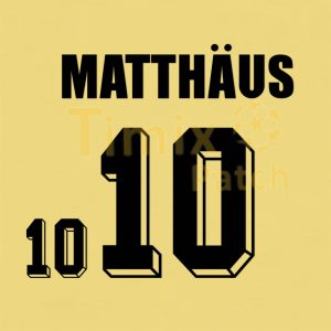 Matthaus #10 World Cup 1994 Germany Homekit Nameset Polyflex Printing