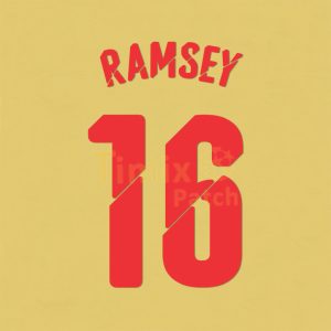 Arsenal 2014-2015 Ramsey #16 Champions League Awaykit Nameset Polyflex Printing