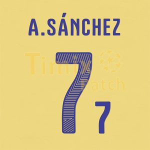 A. SANCHEZ 7 CHILE 2014 World Cup Puma's Away kit Nameset Polyflex Printing