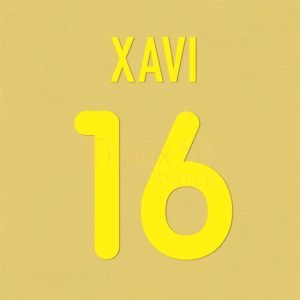 Barcelona 2000-2001 Xavi #16 Homekit Nameset Polyflex Printing