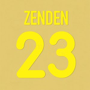 Barcelona 2000-2001 Zenden #23 Homekit Nameset Polyflex Printing