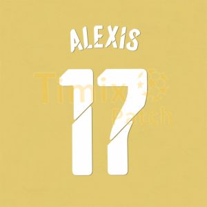 Alexis #17 2014-2015 Arsenal FA Cup Final Homekit Nameset Polyflex Printing
