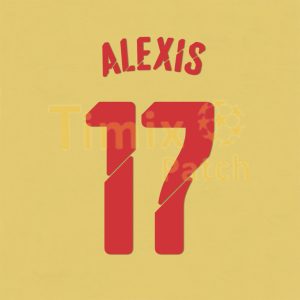 Alexis #17 2014-2015 Arsenal FA Cup Final Awaykit Nameset Polyflex Printing