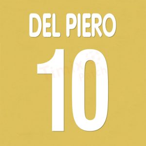 Del Piero 10 Juventus 2001-2002 Home/Away Name Number Set Kit PU Printing - Image 3
