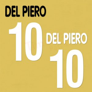 Del Piero 10 Juventus 2001-2002 Home/Away Name Number Set Kit PU Printing
