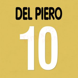 Del Piero 10 Juventus 2001-2002 Home/Away Name Number Set Kit PU Printing - Image 2