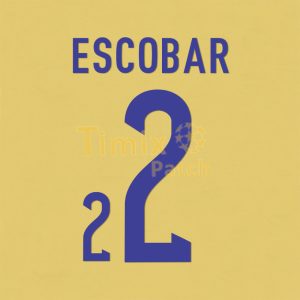 Colombia 2015 ESCOBAR#2  Home Football Soccer Shirt Jersey Namset PU Printing