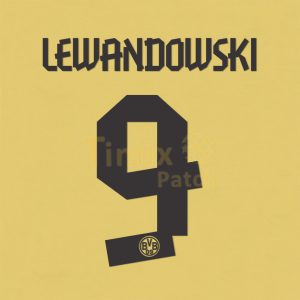 Dortmund 2012-2014 Lewandowski #9 Homekit Nameset Polyflex Printing