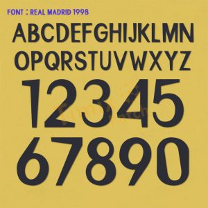 Real Madrid 1998-2000 Custom Home Kit Nameset Polyflex Printing Name set - Image 2