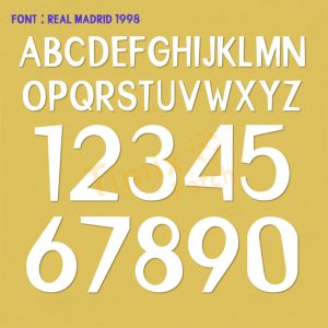 Real Madrid 1998-2000 Custom Away Kit Nameset Polyflex Printing Name set - Image 2