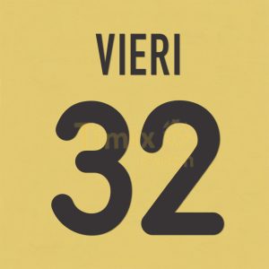 Inter Milan 2000-2002 Vieri #32 Awaykit Name Number set Polyflex Printing
