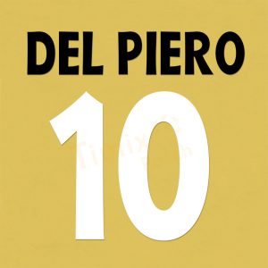 Del Piero 10 Juventus 1996 Name Number Set Kit PU Printing