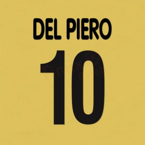 Del Piero 10 Juventus 2002-2003 Home/Away Name Number Set Kit PU Printing - Image 2