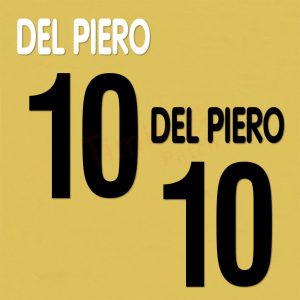 Del Piero 10 Juventus 2002-2003 Home/Away Name Number Set Kit PU Printing
