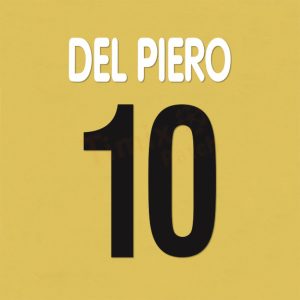 Del Piero 10 Juventus 2002-2003 Home/Away Name Number Set Kit PU Printing - Image 3