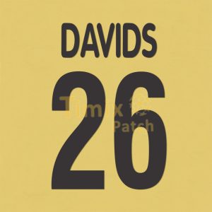 Juventus 2000-2003 Davids #26 Homekit Nameset Printing