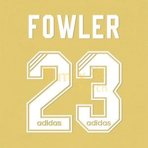 Liverpool 1995-1996 Fowler #23 Homekit Nameset PU Polyflex Printing Iron-On Sticker