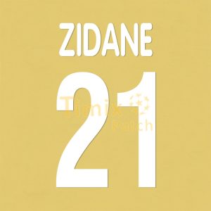 Juventus 2000-2001 Zidane #21 Homekit Nameset Heat Transfer Printing