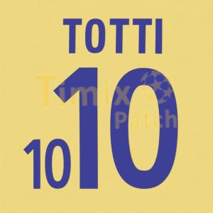 Totti 10 Italy Away World Cup 2002 Name Number Set Nameset Kit Print Numbering Sticker