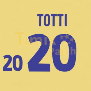 Italy 2000 Totti #20 EURO Awaykit Name Number Set Nameset Kit Print Sticker