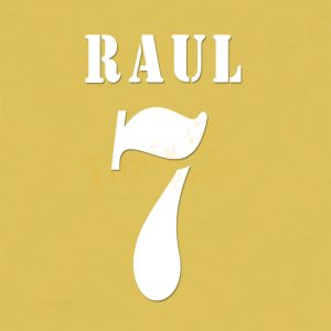 Real Madrid 2000-2003 Raul #7 Awaykit Nameset Printing Name set Sticker