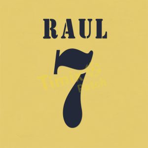 Real Madrid 2000-2003 Raul #7 Homekit Nameset Printing Name set Sticker