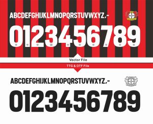 Bayer Leverkusen 2021-2022 kit Font & Vector - Image 2